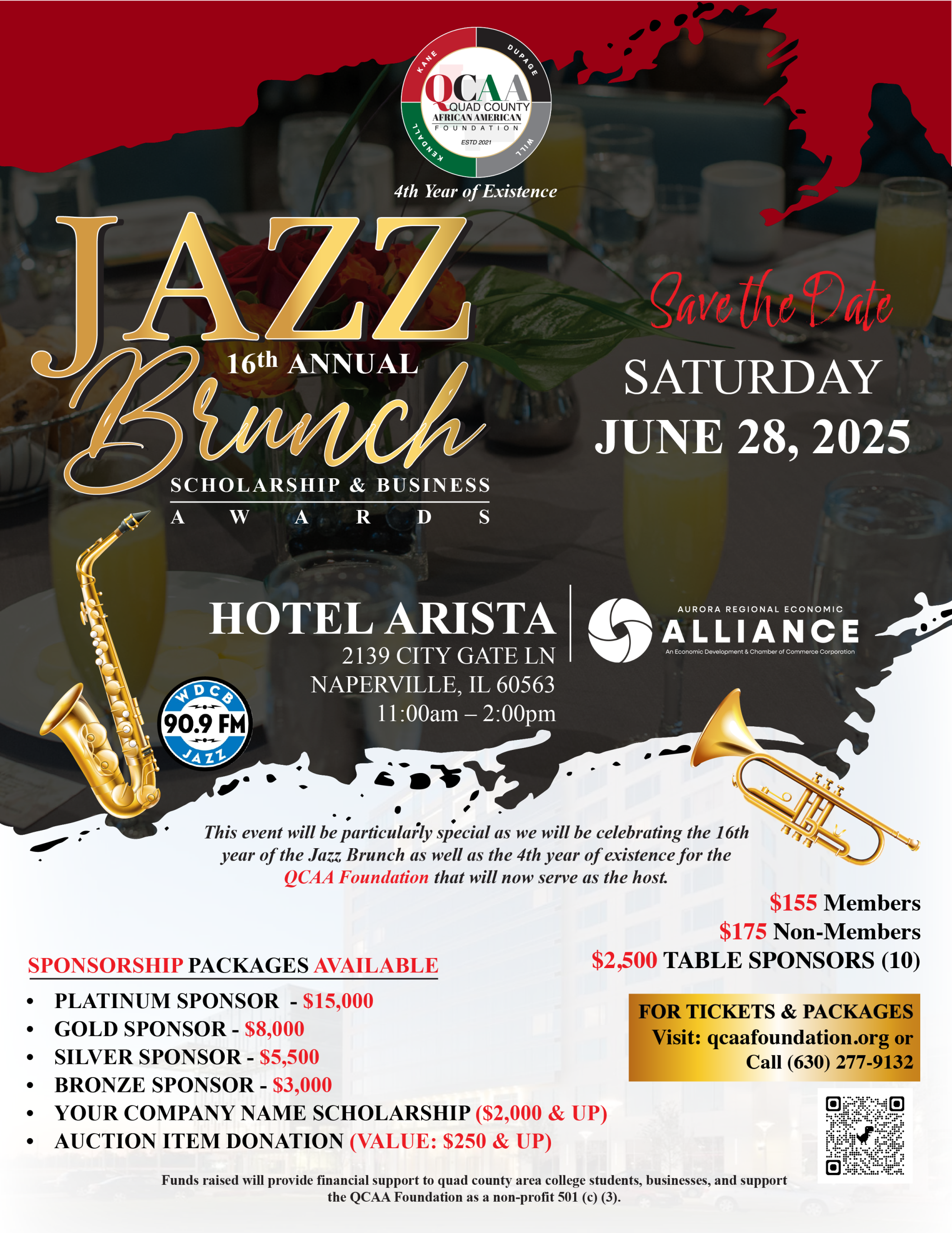 16th Annual Jazz & Scholarship Awards Brunch flyer
